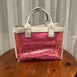 Juicy Couture Heart Multi Beachin Pink Clear Tote Bag